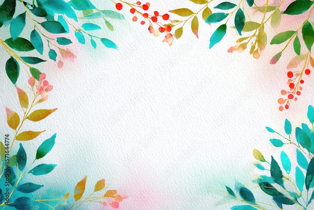 Obraz premium Charming watercolor frame design for enchanting illustrations and unique projects in creative crafts and artistic endeavors