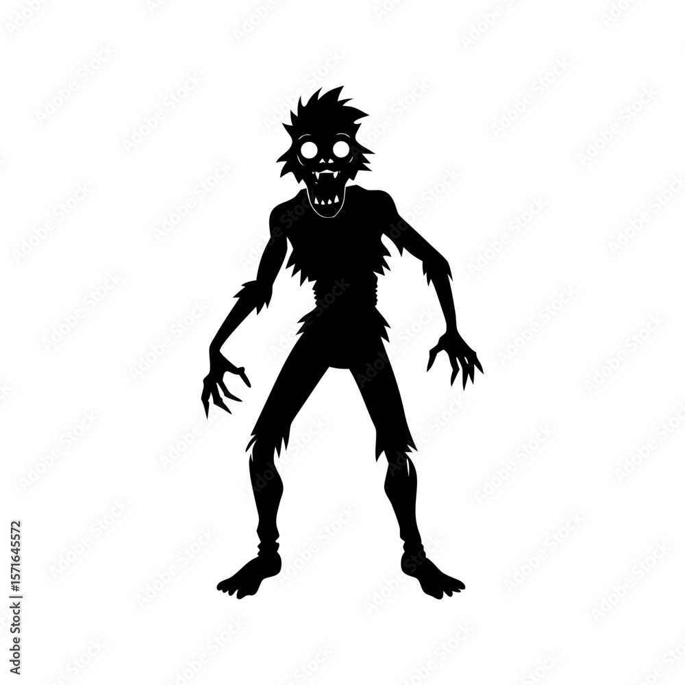 Obraz premium Zombie clipart on white background vector illustration