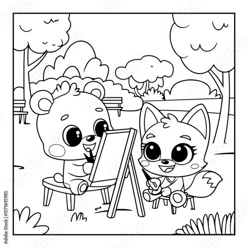 black and white friendship coloring pages for kids