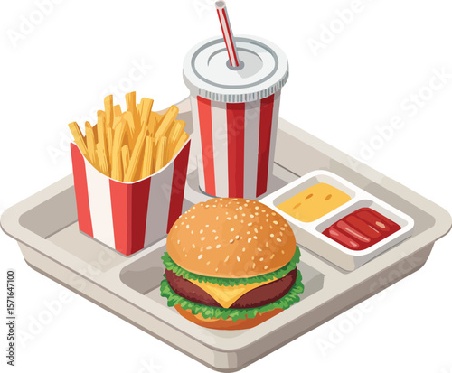 burger and fries
