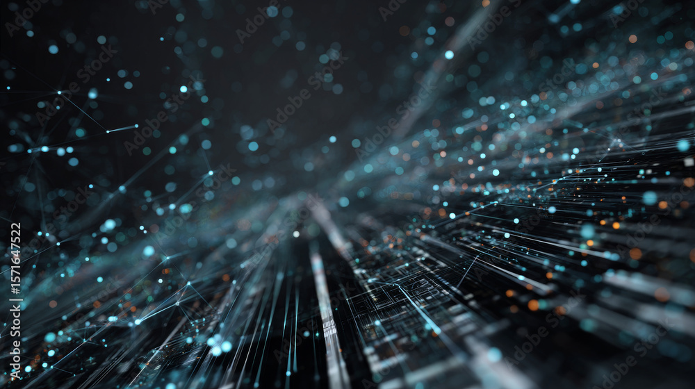 Naklejka premium Digital background perfect for tech processes, neural networks, artificial intelligence, data transfer and security, ai generated background for digital storage, multimedia presentations