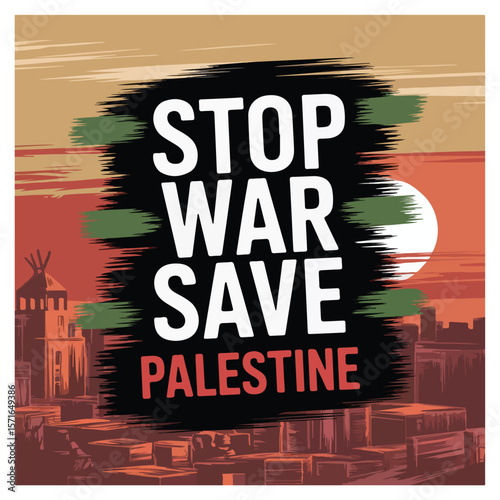 Save Gaza free Palestine Poster