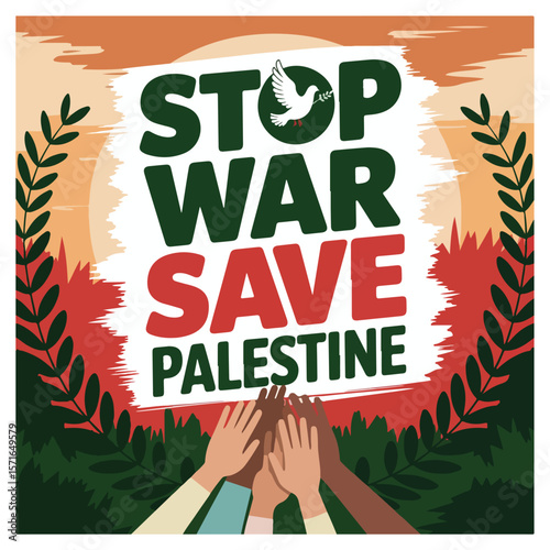 Save Gaza free Palestine Poster