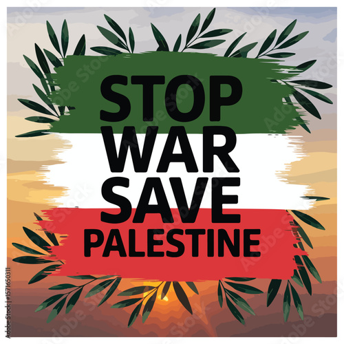 Save Gaza free Palestine Poster