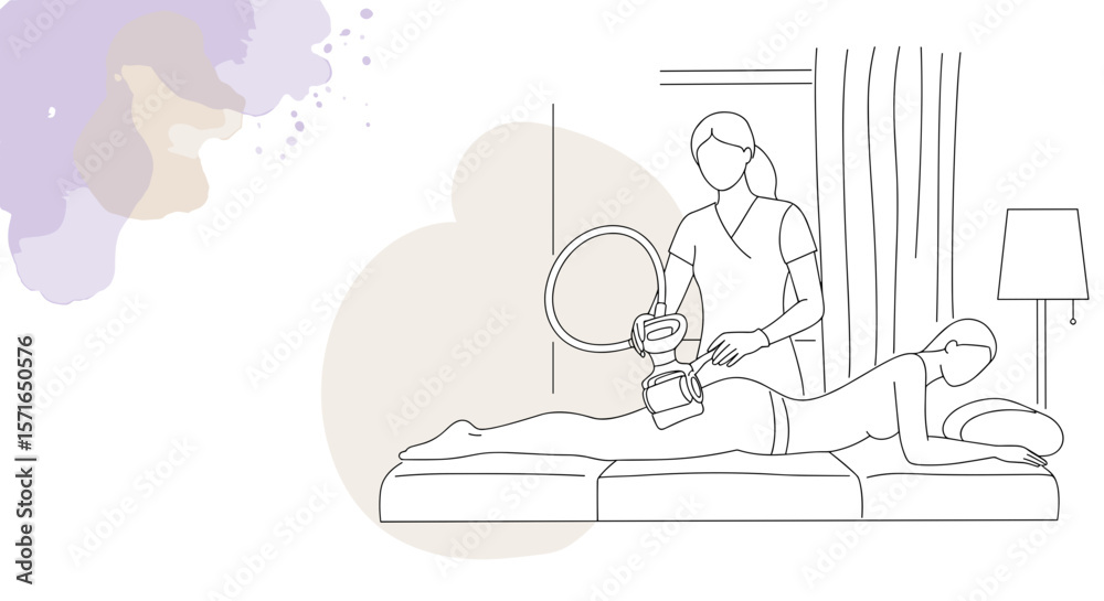 Therapist performing massage therapy on client in relaxing setting Therapist performing massage therapy on client in relaxing setting