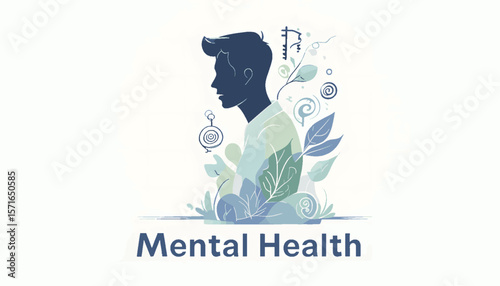 Mental Health Support Journey with Healing and Growth Symbolism