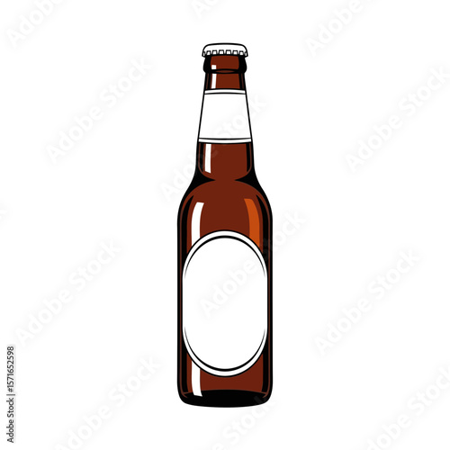 A craft beer bottle vector icon