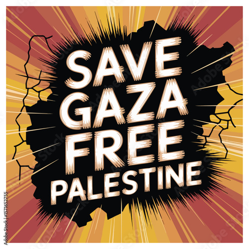 Save Gaza free Palestine Poster