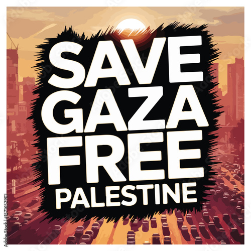 Save Gaza free Palestine Poster
