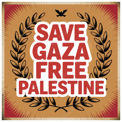 Save Gaza free Palestine Poster