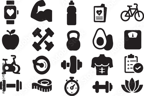 Fitness & Health Icons: Workout & Wellness