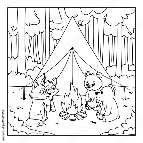 coloring book with cartoon character