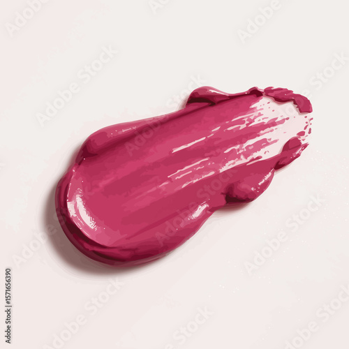 A vibrant pink lipstick swatch with a glossy texture on a light background