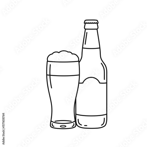 A craft beer bottle vector icon