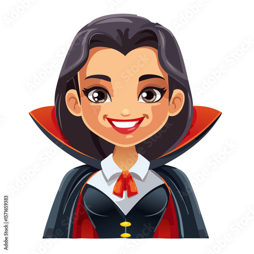 Cartoon Vampire Character – Vector Illustration on White Background for Halloween and Spooky Design Themes

