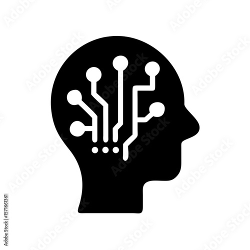 Sleek gender neutral human head profile design for modern ai and future applications
