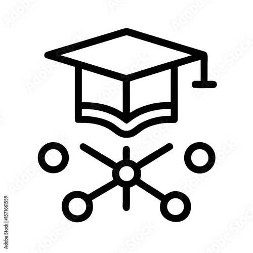Silhouette design representing education and data connections for a bright future