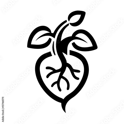 Stylized human organ vector design showing heart kidney shape with four elements