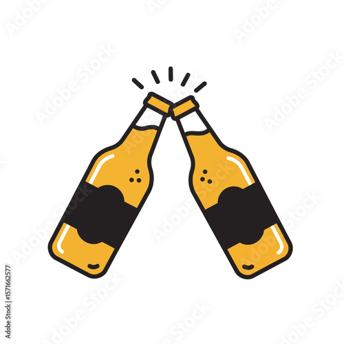 A craft beer bottle vector icon