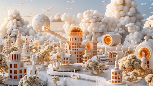 Wallpaper Mural Smart city infrastructure operated by artificial intelligence with autonomous systems and data flows. 32k, full ultra HD, high resolution Torontodigital.ca