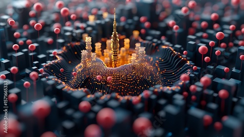 Wallpaper Mural Smart city infrastructure operated by artificial intelligence with autonomous systems and data flows. 32k, full ultra HD, high resolution Torontodigital.ca