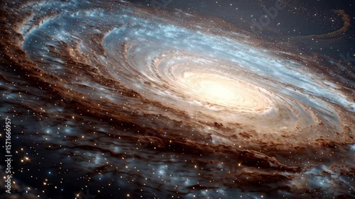 Wallpaper Mural Stunning spiral galaxy with brilliant central light, surrounded by colorful nebulae and swirling cosmic dust, depicting the vastness and beauty of the universe Torontodigital.ca