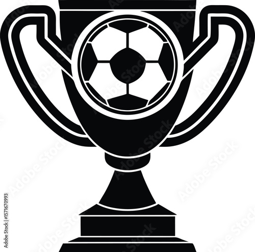 Vector art of a soccer trophy symbolizing victory and achievement in a competitive football game