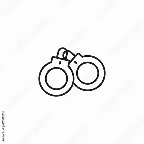 metal handcuffs restraints icon sign vector