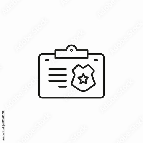 police id badge icon sign vector