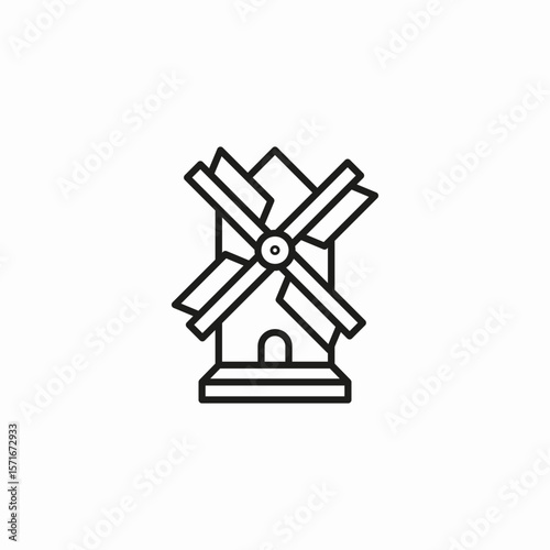 rustic wind mill icon sign vector