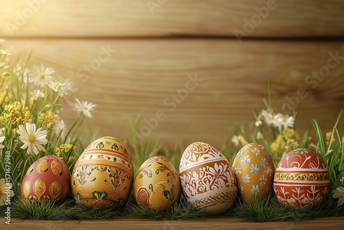 Glossy shinny Intricate golden Easter poster