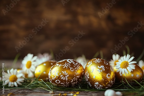 Glossy shinny Intricate golden Easter poster