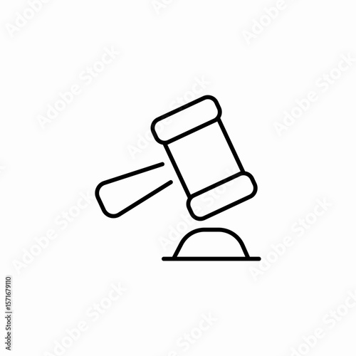 gavel law justice icon sign vector