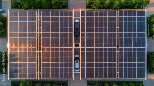 Wallpaper Mural Solar-powered electric vehicle charging station in a clean modern urban setting surrounded by panels. 32k, full ultra HD, high resolution Torontodigital.ca