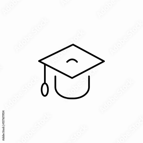 graduation cap academic icon sign vector