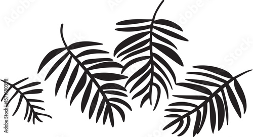 tropical leaves silhouettes