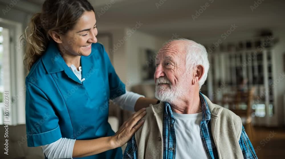 Care worker gently assists an elderly man in putting on a jacket. A warm, respectful moment capturing senior care, support, and human dignity—ideal for healthcare, aging, and empathy themes.
Care worker gently assists an elderly man in putting on a jacket. A warm, respectful moment capturing senior care, support, and human dignity—ideal for healthcare, aging, and empathy themes.