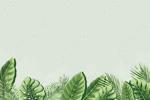 Botanical frame summer background