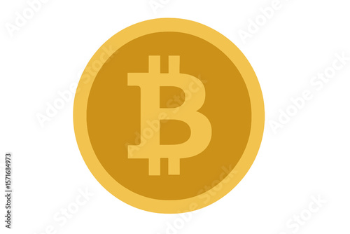 simple gold crypto coin symbol, clean design transparent