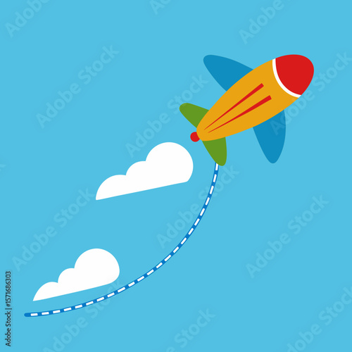 Cartoon Airplane With Trail