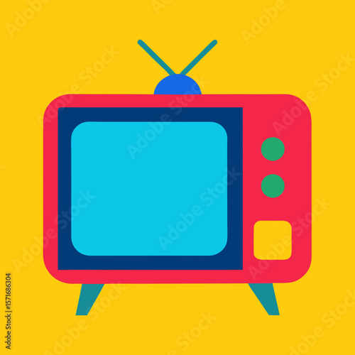 Bright TV Screen With Retro Look