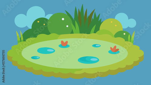 An Easter egg hunt in a vibrant spring landscape with colorful eggs nestled in the green grass under a bright sky with fluffy clouds