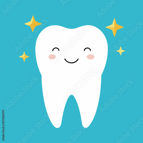 Happy Tooth With Sparkling Shine