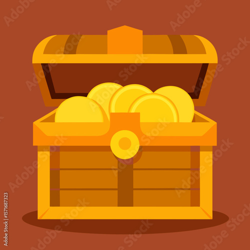 Shiny Treasure Chest with Coins