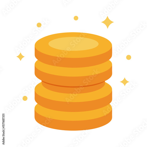 Stack of Coins with Sparkle