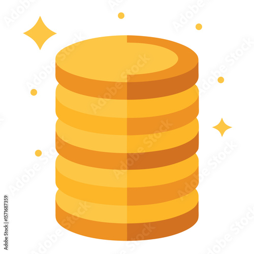 Stack of Coins with Sparkle