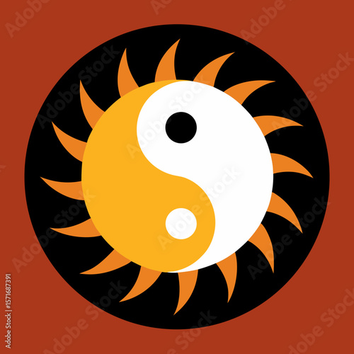 Stylized Sun and Moon Yin Yang