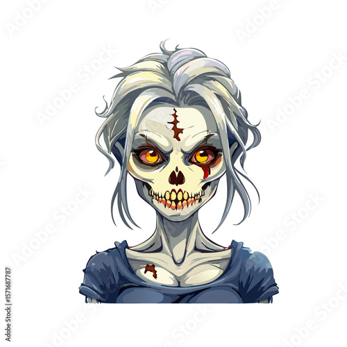 Cartoon horror Character – Vector Illustration on White Background for Halloween and Spooky Design Themes

