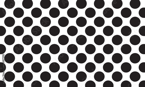 Classic black and white polka dot pattern seamless repeating background