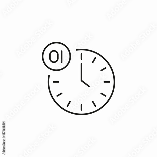 analog clock timer icon sign vector